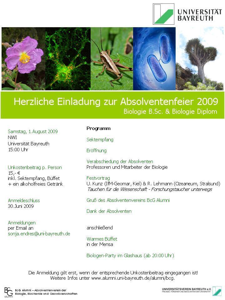 Einladung Absolventenfeier Biologie 2009 (groß)